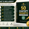 What's Included in the 50 ChatGPT Prompts for Business Growth bundle featuring marketing, sales, social media, customer service and business strategy prompts.