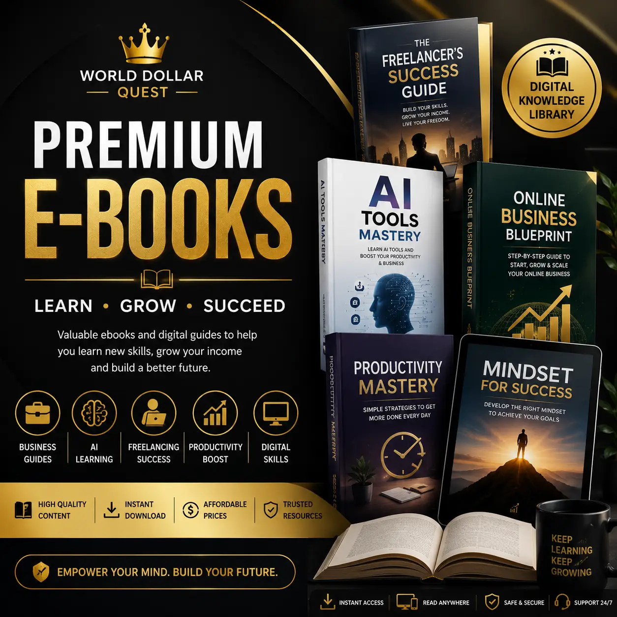 Premium E-books and digital guides for learning, freelancing, business growth, productivity and online success.