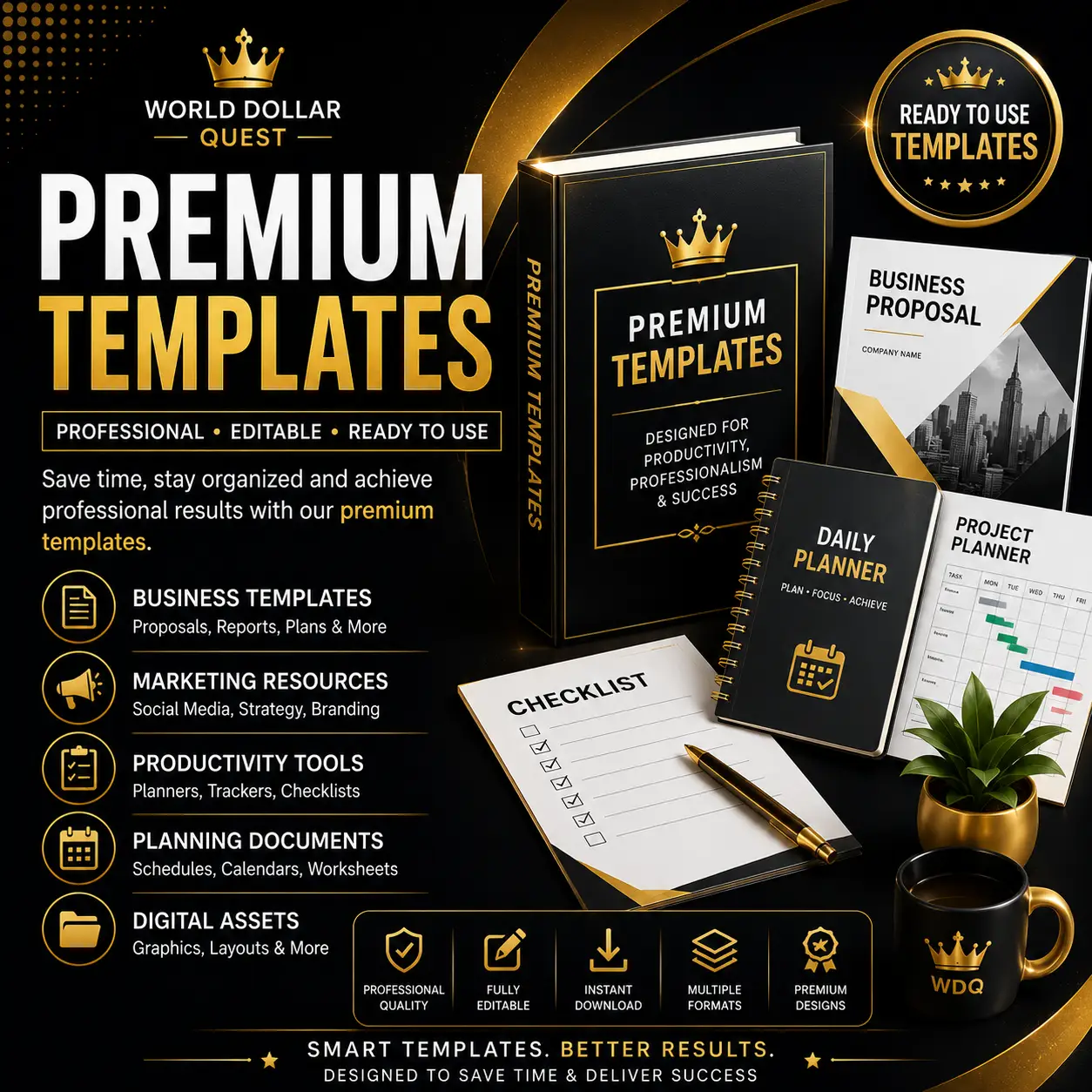 Premium editable templates for business, marketing, productivity, freelancing and digital content creation.